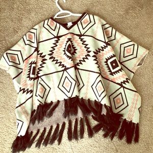 Aztec sweater poncho